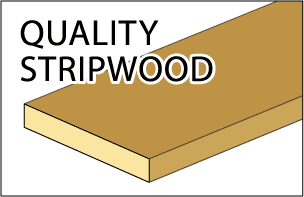 Basswood Stripwood, 1/8" X 3/16" X 24"