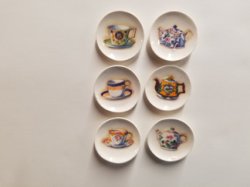 Tea Cup & Saucer Plate, 6pc