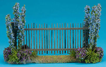 Fence with Blue Flowers