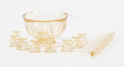 Punch Bowl Set, Amber