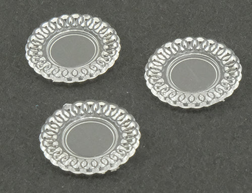 Lace Edged Plates, 3pc, Clear