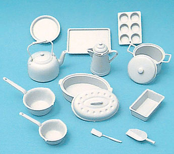 Cookware Kit, White, 14pc