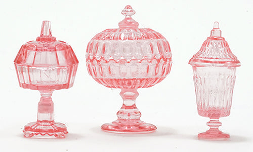 Candy Dishes, Pink, 3pc