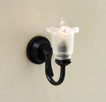 Black Iron Sconce with Tulip Shade