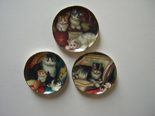 Fluffy Cat Dishes Platter, 3pc
