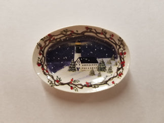 Christmas Lighthouse Tray Plate