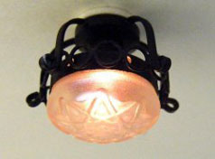 Scrolled Iron Ceiling Lamp, Small