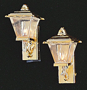 Gold Coach Lamps, Pair