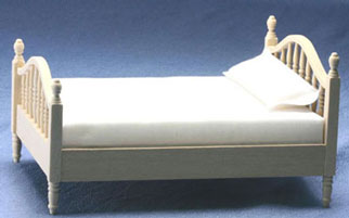 Double Bed with Spindles, Unfinished