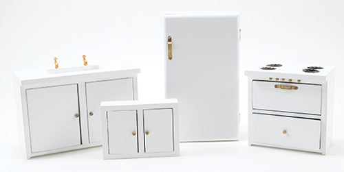 Kitchen Set, White, 4pc