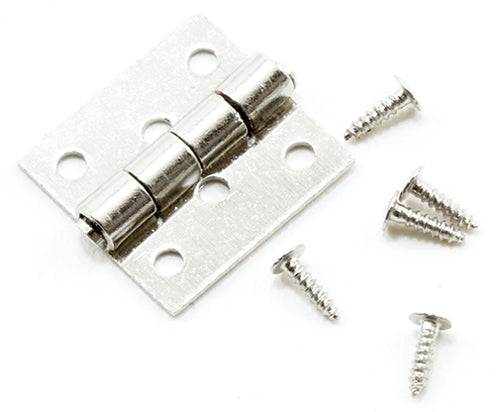 Butt Hinges with Nails, Satin Nickle, 4pk