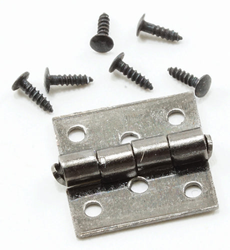 Butt Hinges with Nails, Pewter, 4pk