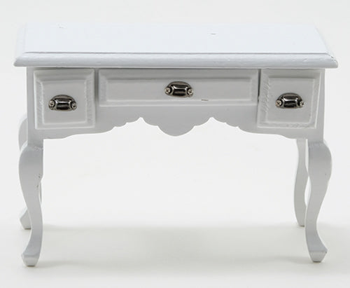 Desk, White with Pewter