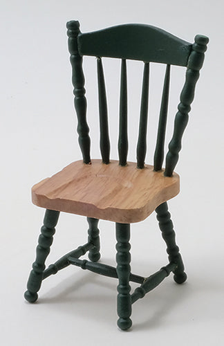 Kitchen Side Chair, Green & Oak