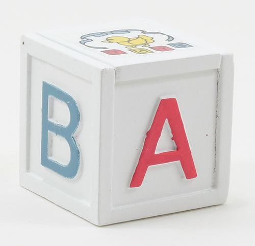 Toy Box, White with ABC Decal