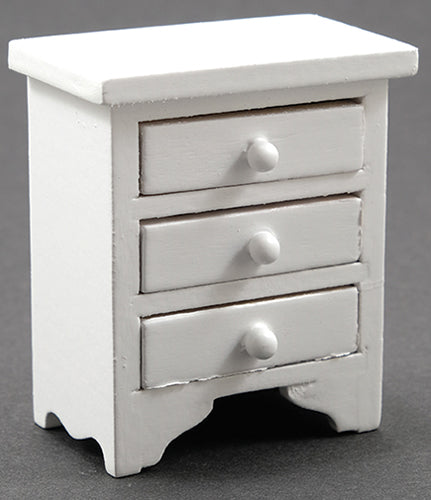Night Stand, 3 Drawer, White