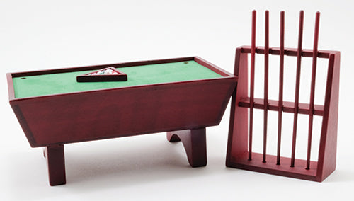 Pool Table Set, Mahogany
