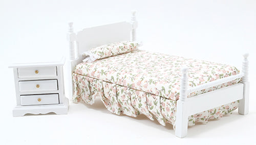 Single Bed & Night Stand, White
