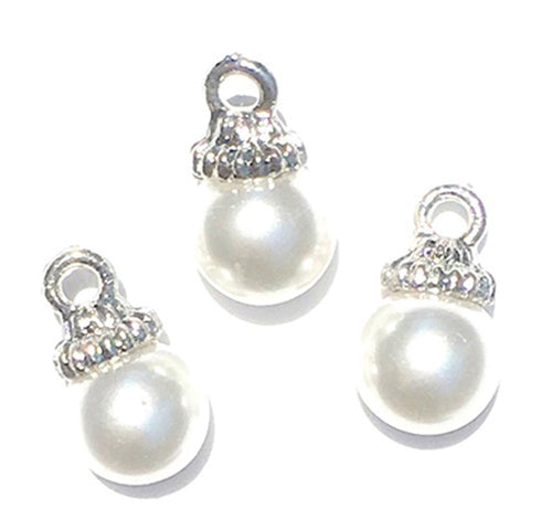 White Pearl Ornaments, 3pc