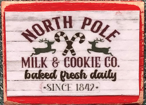 Decor Board Sign, Milk & Cookies