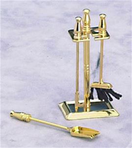 Brass Fireplace Tools with Holder