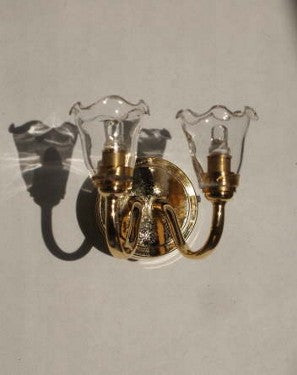 Wall Sconce with 2 Clear Shades