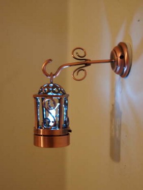 Coach Lamp, Copper 2-Piece Battery/LED