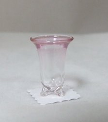 3-Legged Short Vase, Cranberry Rim