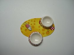 Pet Bowls & Mat, Yellow Mice
