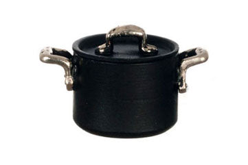 Teflon Pot with Lid, Black, Small