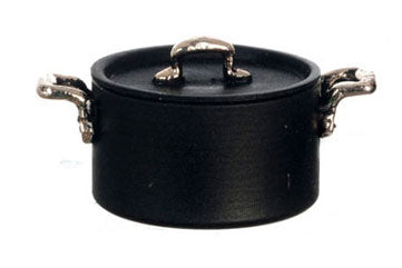 Teflon Pot with Lid, Black, Large