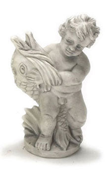 Angel with Fish Statue, Gray