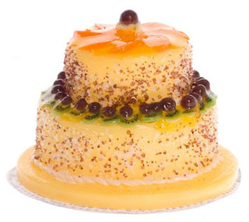 2-Tier Cake with Peaches & Grapes