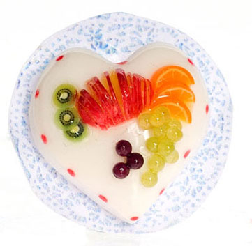 Heart Shape Cake with Fruit Top