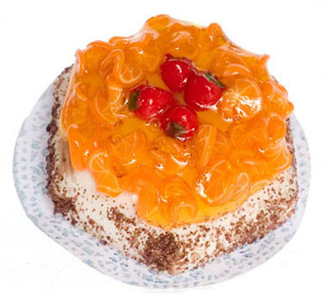 Cake with Orange & Strawberry Top