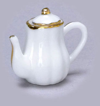 Tea Pot with Gold Trim