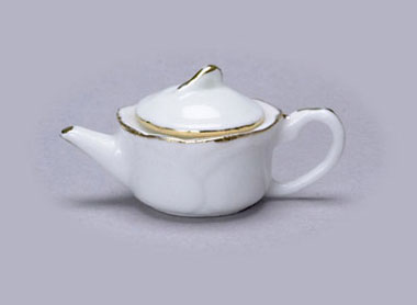 Tea Pot with Gold Trim, Short