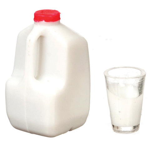 Gallon of Milk with Glass