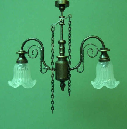 2-Arm Down Light, Frosted Bell Shade