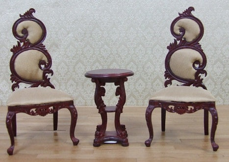 Fancy Chairs & Table Set, Mahogany