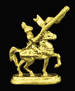 Knight On Horse Statue, Gold