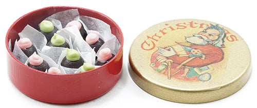 Christmas Tin with Candy, Santa