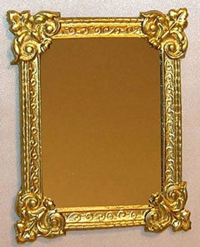 Mirror, Large Rectangle, Gold, DISC