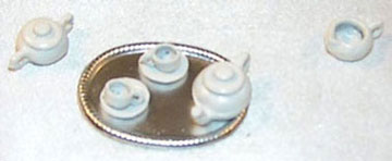 1/2" Scale Toy Tea Set, White, 8pc