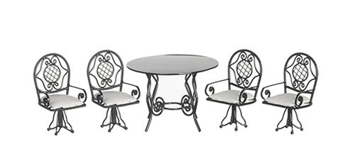 Wire Table Set, 5pc, Black