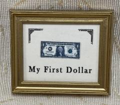 My First Dollar in Gold Frame