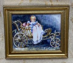 Victorian Baby Print in Gold Frame