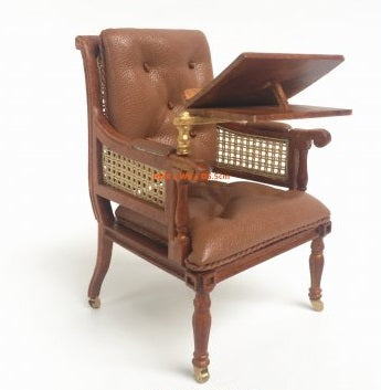 Upholstered Arm Chair with Writing Table