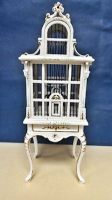 Bird Cage White Handpainted with Table