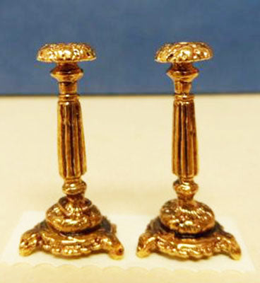 Brass Candlesticks, Round Base (Pair)